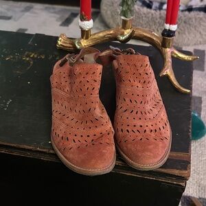 Sofft Rust Suede Perforated Mules